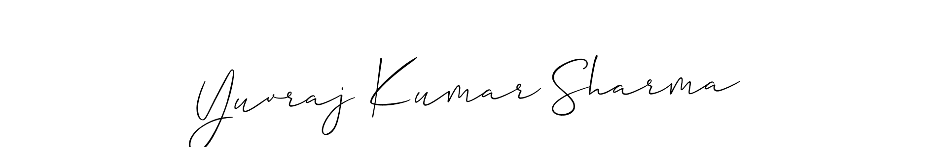if you are searching for the best signature style for your name Yuvraj Kumar Sharma. so please give up your signature search. here we have designed multiple signature styles  using Allison_Script. Yuvraj Kumar Sharma signature style 2 images and pictures png