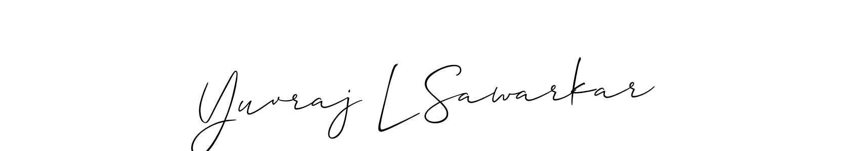 It looks lik you need a new signature style for name Yuvraj L Sawarkar. Design unique handwritten (Allison_Script) signature with our free signature maker in just a few clicks. Yuvraj L Sawarkar signature style 2 images and pictures png