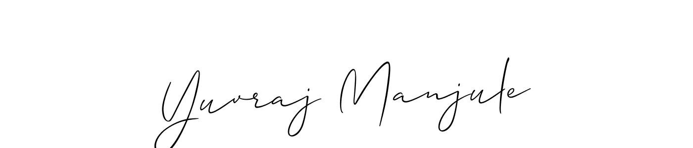 Make a beautiful signature design for name Yuvraj Manjule. With this signature (Allison_Script) style, you can create a handwritten signature for free. Yuvraj Manjule signature style 2 images and pictures png