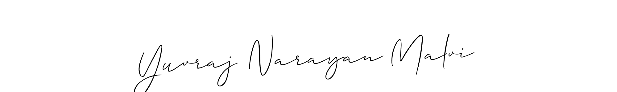 How to make Yuvraj Narayan Malvi signature? Allison_Script is a professional autograph style. Create handwritten signature for Yuvraj Narayan Malvi name. Yuvraj Narayan Malvi signature style 2 images and pictures png