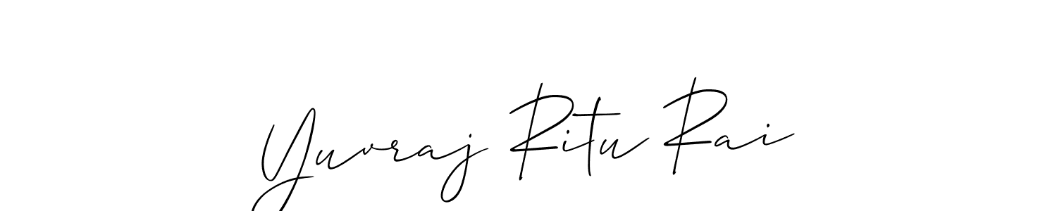 It looks lik you need a new signature style for name Yuvraj Ritu Rai. Design unique handwritten (Allison_Script) signature with our free signature maker in just a few clicks. Yuvraj Ritu Rai signature style 2 images and pictures png