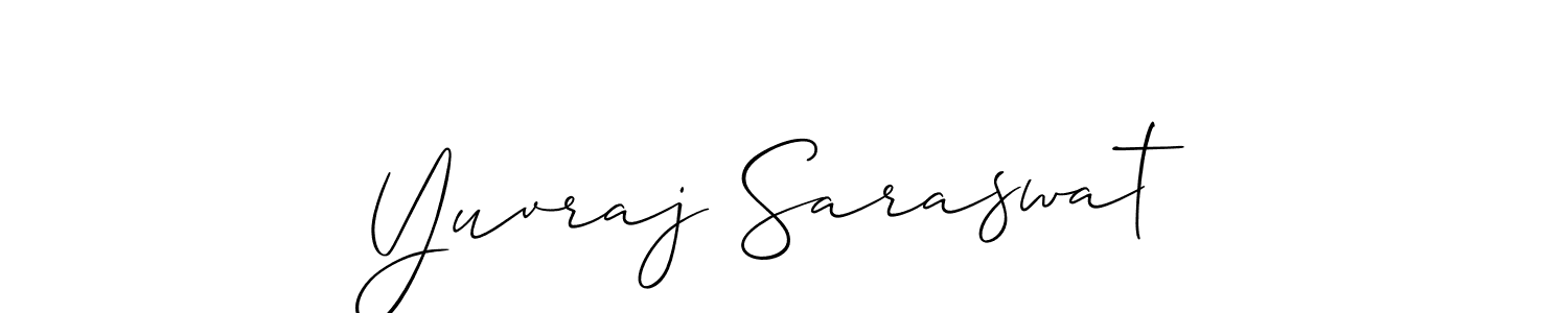 You should practise on your own different ways (Allison_Script) to write your name (Yuvraj Saraswat) in signature. don't let someone else do it for you. Yuvraj Saraswat signature style 2 images and pictures png