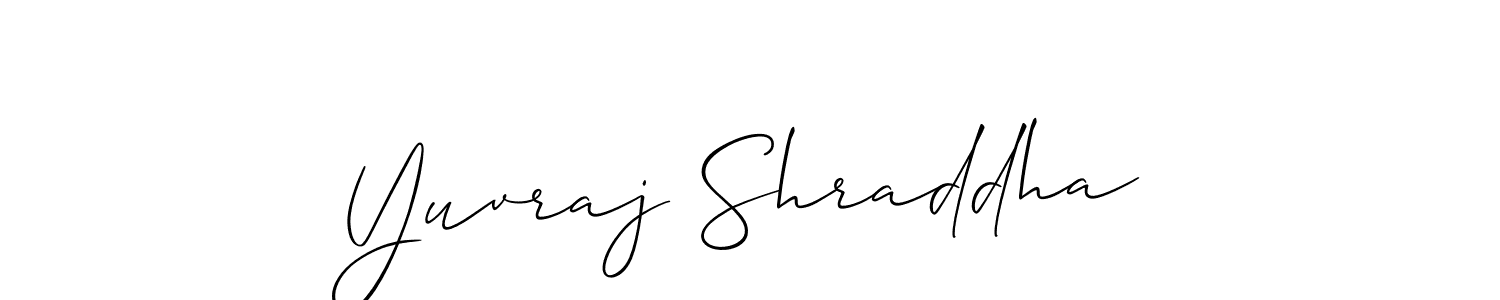 Create a beautiful signature design for name Yuvraj Shraddha. With this signature (Allison_Script) fonts, you can make a handwritten signature for free. Yuvraj Shraddha signature style 2 images and pictures png