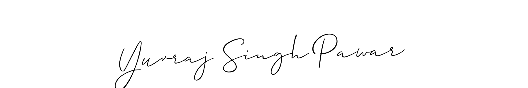 Allison_Script is a professional signature style that is perfect for those who want to add a touch of class to their signature. It is also a great choice for those who want to make their signature more unique. Get Yuvraj Singh Pawar name to fancy signature for free. Yuvraj Singh Pawar signature style 2 images and pictures png