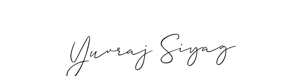 It looks lik you need a new signature style for name Yuvraj Siyag. Design unique handwritten (Allison_Script) signature with our free signature maker in just a few clicks. Yuvraj Siyag signature style 2 images and pictures png