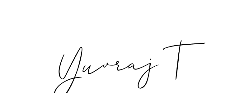 Also You can easily find your signature by using the search form. We will create Yuvraj T name handwritten signature images for you free of cost using Allison_Script sign style. Yuvraj T signature style 2 images and pictures png