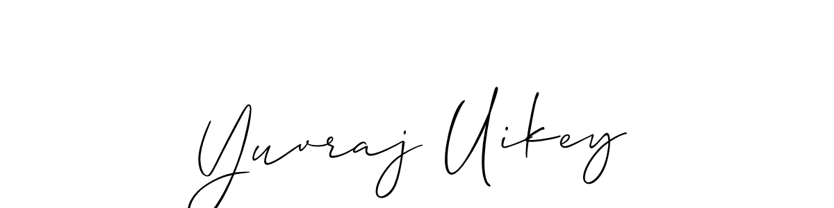 The best way (Allison_Script) to make a short signature is to pick only two or three words in your name. The name Yuvraj Uikey include a total of six letters. For converting this name. Yuvraj Uikey signature style 2 images and pictures png