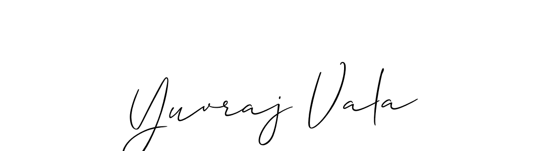 Create a beautiful signature design for name Yuvraj Vala. With this signature (Allison_Script) fonts, you can make a handwritten signature for free. Yuvraj Vala signature style 2 images and pictures png