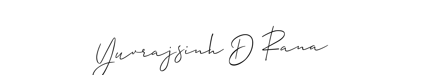 Allison_Script is a professional signature style that is perfect for those who want to add a touch of class to their signature. It is also a great choice for those who want to make their signature more unique. Get Yuvrajsinh D Rana name to fancy signature for free. Yuvrajsinh D Rana signature style 2 images and pictures png