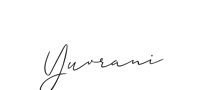 You can use this online signature creator to create a handwritten signature for the name Yuvrani. This is the best online autograph maker. Yuvrani signature style 2 images and pictures png