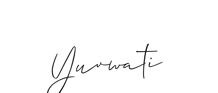 The best way (Allison_Script) to make a short signature is to pick only two or three words in your name. The name Yuvwati include a total of six letters. For converting this name. Yuvwati signature style 2 images and pictures png