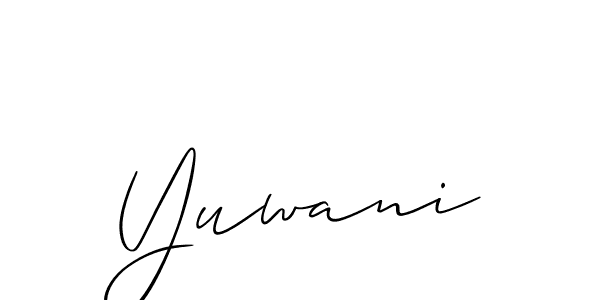 The best way (Allison_Script) to make a short signature is to pick only two or three words in your name. The name Yuwani include a total of six letters. For converting this name. Yuwani signature style 2 images and pictures png