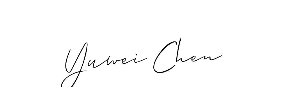 The best way (Allison_Script) to make a short signature is to pick only two or three words in your name. The name Yuwei Chen include a total of six letters. For converting this name. Yuwei Chen signature style 2 images and pictures png