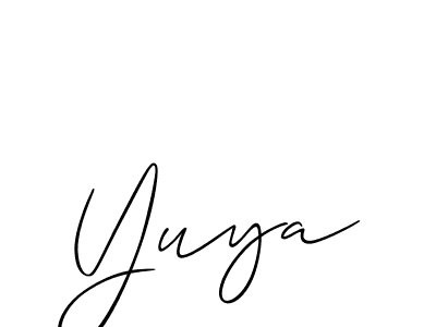 The best way (Allison_Script) to make a short signature is to pick only two or three words in your name. The name Yuya include a total of six letters. For converting this name. Yuya signature style 2 images and pictures png