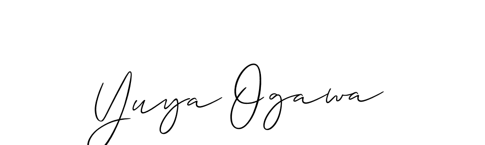 Make a beautiful signature design for name Yuya Ogawa. With this signature (Allison_Script) style, you can create a handwritten signature for free. Yuya Ogawa signature style 2 images and pictures png