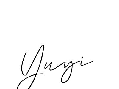 The best way (Allison_Script) to make a short signature is to pick only two or three words in your name. The name Yuyi include a total of six letters. For converting this name. Yuyi signature style 2 images and pictures png