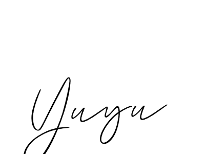 Use a signature maker to create a handwritten signature online. With this signature software, you can design (Allison_Script) your own signature for name Yuyu. Yuyu signature style 2 images and pictures png