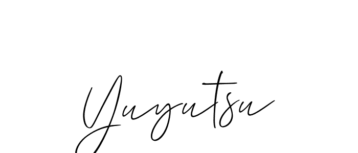 You should practise on your own different ways (Allison_Script) to write your name (Yuyutsu) in signature. don't let someone else do it for you. Yuyutsu signature style 2 images and pictures png