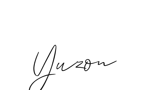 How to make Yuzon signature? Allison_Script is a professional autograph style. Create handwritten signature for Yuzon name. Yuzon signature style 2 images and pictures png