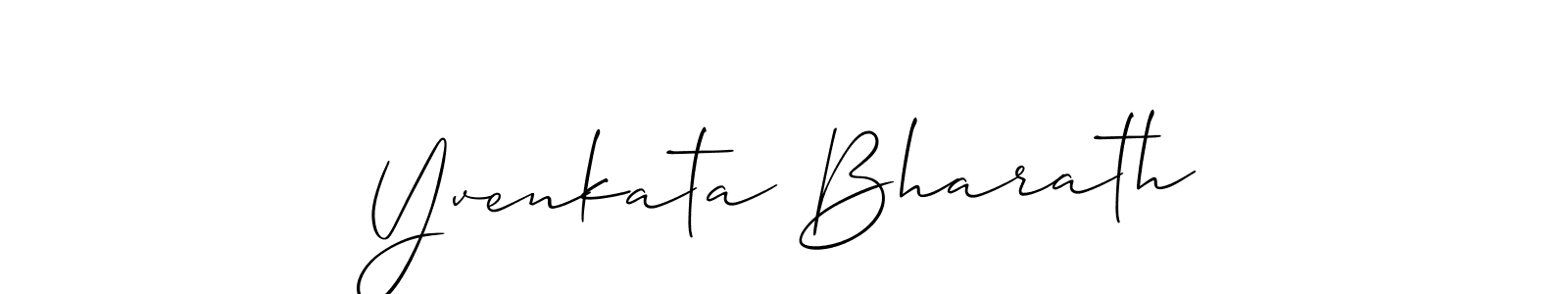 The best way (Allison_Script) to make a short signature is to pick only two or three words in your name. The name Yvenkata Bharath include a total of six letters. For converting this name. Yvenkata Bharath signature style 2 images and pictures png