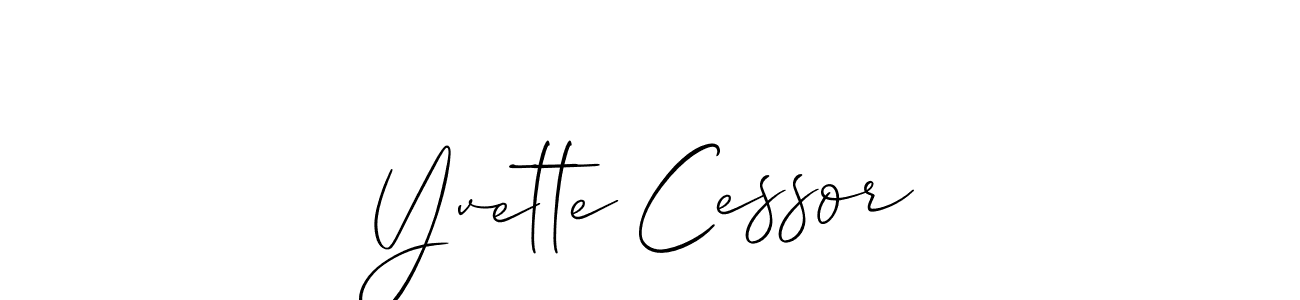Check out images of Autograph of Yvette Cessor name. Actor Yvette Cessor Signature Style. Allison_Script is a professional sign style online. Yvette Cessor signature style 2 images and pictures png
