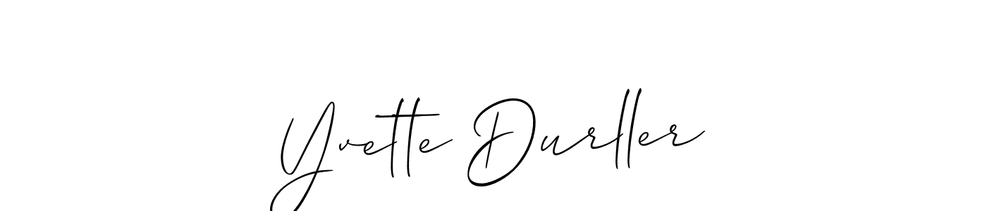 Allison_Script is a professional signature style that is perfect for those who want to add a touch of class to their signature. It is also a great choice for those who want to make their signature more unique. Get Yvette Durller name to fancy signature for free. Yvette Durller signature style 2 images and pictures png