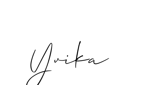 Create a beautiful signature design for name Yvika. With this signature (Allison_Script) fonts, you can make a handwritten signature for free. Yvika signature style 2 images and pictures png