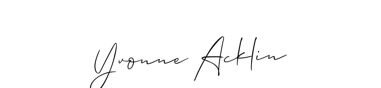 if you are searching for the best signature style for your name Yvonne Acklin. so please give up your signature search. here we have designed multiple signature styles  using Allison_Script. Yvonne Acklin signature style 2 images and pictures png