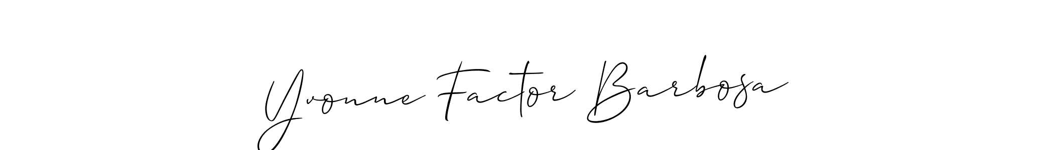 You should practise on your own different ways (Allison_Script) to write your name (Yvonne Factor Barbosa) in signature. don't let someone else do it for you. Yvonne Factor Barbosa signature style 2 images and pictures png