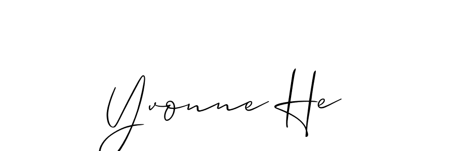 The best way (Allison_Script) to make a short signature is to pick only two or three words in your name. The name Yvonne He include a total of six letters. For converting this name. Yvonne He signature style 2 images and pictures png