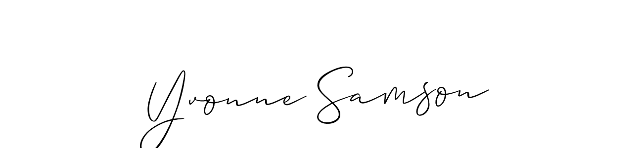 Allison_Script is a professional signature style that is perfect for those who want to add a touch of class to their signature. It is also a great choice for those who want to make their signature more unique. Get Yvonne Samson name to fancy signature for free. Yvonne Samson signature style 2 images and pictures png