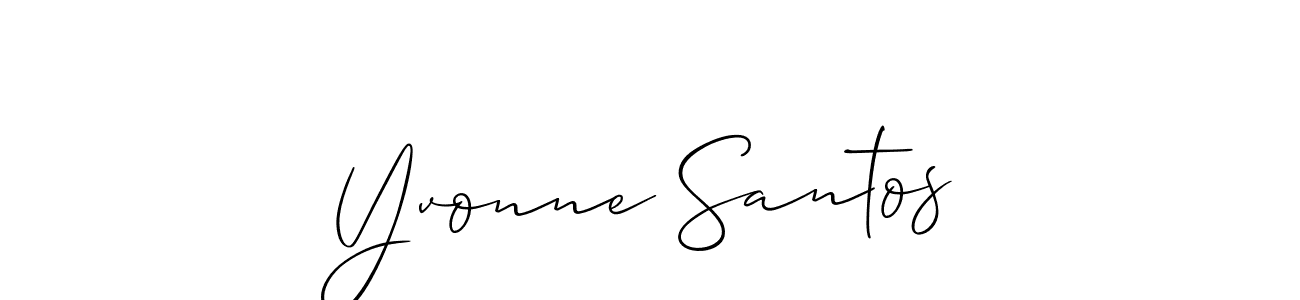 Allison_Script is a professional signature style that is perfect for those who want to add a touch of class to their signature. It is also a great choice for those who want to make their signature more unique. Get Yvonne Santos name to fancy signature for free. Yvonne Santos signature style 2 images and pictures png