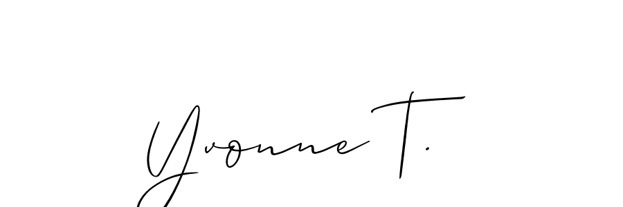 Also we have Yvonne T. name is the best signature style. Create professional handwritten signature collection using Allison_Script autograph style. Yvonne T. signature style 2 images and pictures png