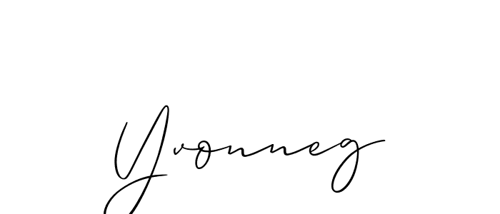 Create a beautiful signature design for name Yvonneg. With this signature (Allison_Script) fonts, you can make a handwritten signature for free. Yvonneg signature style 2 images and pictures png