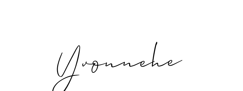 Use a signature maker to create a handwritten signature online. With this signature software, you can design (Allison_Script) your own signature for name Yvonnehe. Yvonnehe signature style 2 images and pictures png