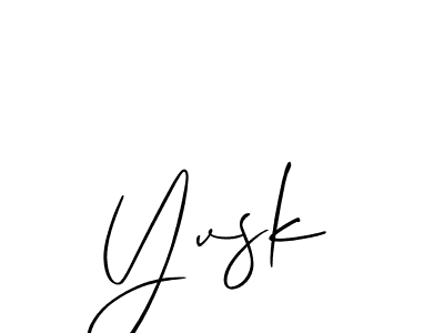 How to make Yvsk signature? Allison_Script is a professional autograph style. Create handwritten signature for Yvsk name. Yvsk signature style 2 images and pictures png