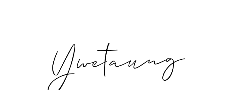 Use a signature maker to create a handwritten signature online. With this signature software, you can design (Allison_Script) your own signature for name Ywetaung. Ywetaung signature style 2 images and pictures png