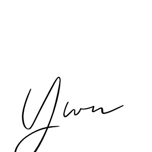 How to make Ywn signature? Allison_Script is a professional autograph style. Create handwritten signature for Ywn name. Ywn signature style 2 images and pictures png