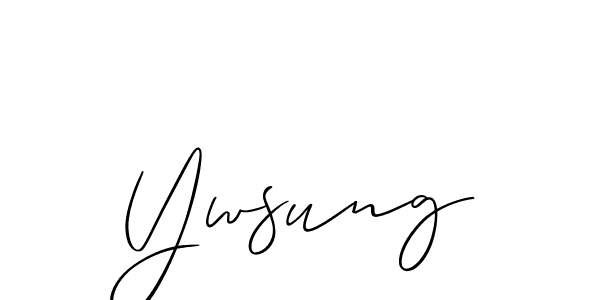 The best way (Allison_Script) to make a short signature is to pick only two or three words in your name. The name Ywsung include a total of six letters. For converting this name. Ywsung signature style 2 images and pictures png
