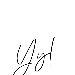 Make a beautiful signature design for name Yyl. Use this online signature maker to create a handwritten signature for free. Yyl signature style 2 images and pictures png