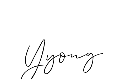 How to make Yyong signature? Allison_Script is a professional autograph style. Create handwritten signature for Yyong name. Yyong signature style 2 images and pictures png
