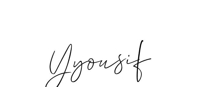 Also we have Yyousif name is the best signature style. Create professional handwritten signature collection using Allison_Script autograph style. Yyousif signature style 2 images and pictures png