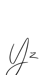 Make a beautiful signature design for name Yz. With this signature (Allison_Script) style, you can create a handwritten signature for free. Yz signature style 2 images and pictures png