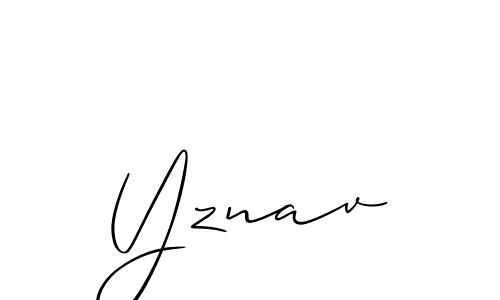 Use a signature maker to create a handwritten signature online. With this signature software, you can design (Allison_Script) your own signature for name Yznav. Yznav signature style 2 images and pictures png