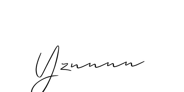 Use a signature maker to create a handwritten signature online. With this signature software, you can design (Allison_Script) your own signature for name Yznnnn. Yznnnn signature style 2 images and pictures png