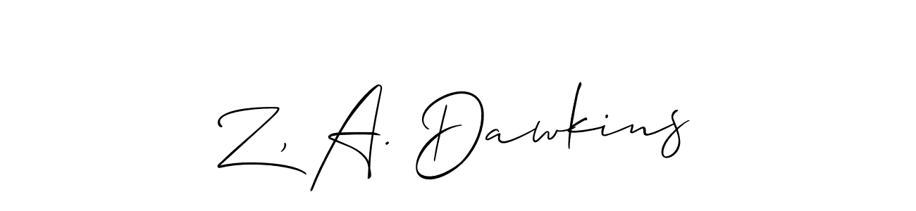 How to Draw Z, A. Dawkins signature style? Allison_Script is a latest design signature styles for name Z, A. Dawkins. Z, A. Dawkins signature style 2 images and pictures png