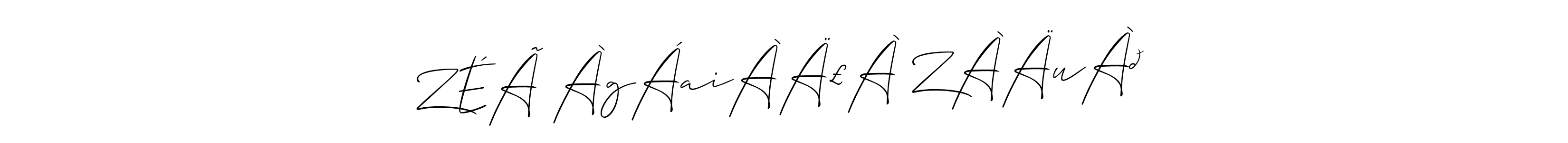 The best way (Allison_Script) to make a short signature is to pick only two or three words in your name. The name ZÉÃªÀgÁaiÀÄ£À ZÀÄuÀð include a total of six letters. For converting this name. ZÉÃªÀgÁaiÀÄ£À ZÀÄuÀð signature style 2 images and pictures png