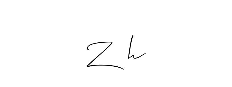 How to make Z❤️h name signature. Use Allison_Script style for creating short signs online. This is the latest handwritten sign. Z❤️h signature style 2 images and pictures png