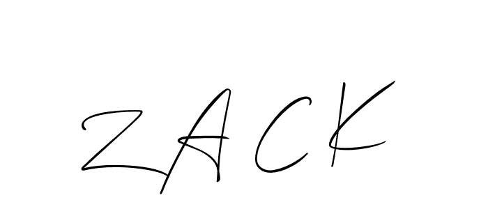 Best and Professional Signature Style for Z A C K. Allison_Script Best Signature Style Collection. Z A C K signature style 2 images and pictures png