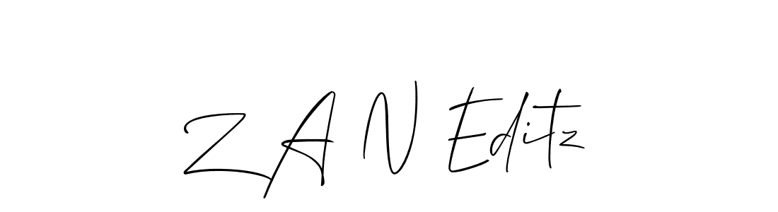 The best way (Allison_Script) to make a short signature is to pick only two or three words in your name. The name Z A N Editz include a total of six letters. For converting this name. Z A N Editz signature style 2 images and pictures png